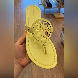 Tory Burch Miller Soft Leather Thong Sandal Red Color